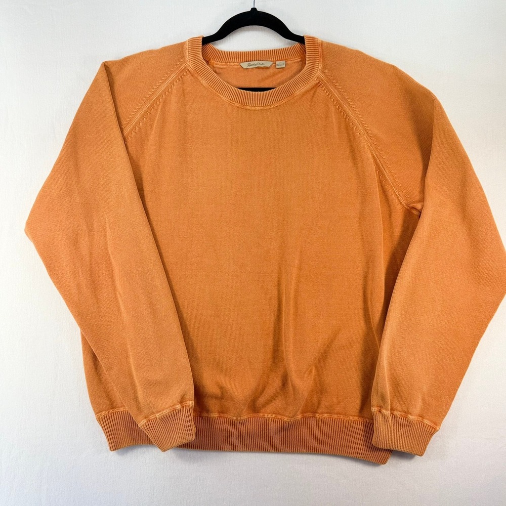 Paradise Collection Mens XXL Orange Cotton Knit Raglan Crewneck Sweater